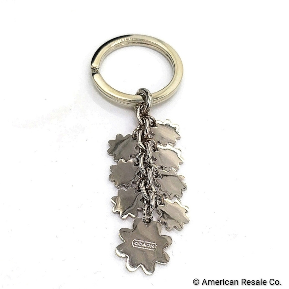 JUST IN! Vintage COACH Sky Blue Daisy Flowers Enamel Purse Charm Keychain Fob - Picture 5 of 6
